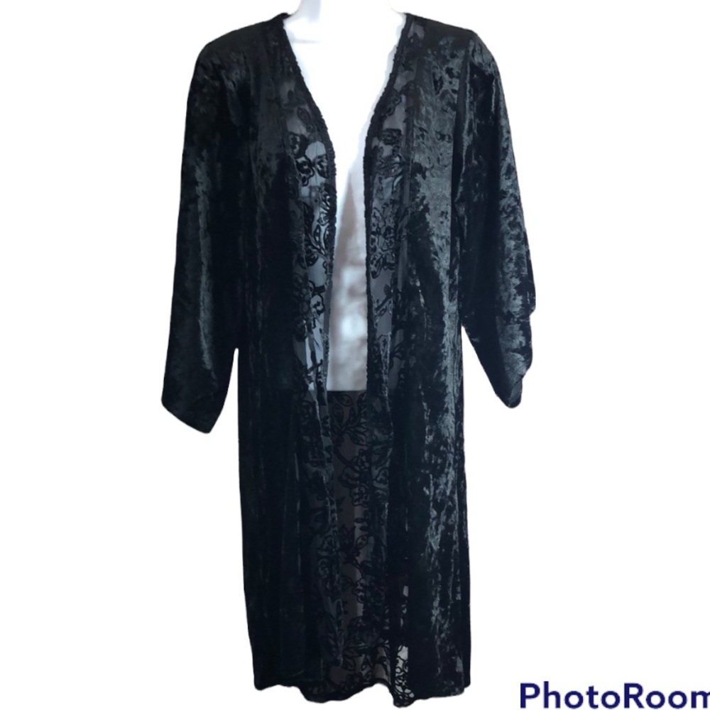 Knox Rose Boho Velvet and Lace Kimono XS